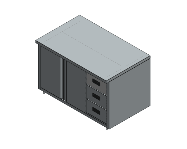 Meja Kerja Stainless Steel Cabinet Swing Door Workbench TabSteel WBC-Z3 - Image 2