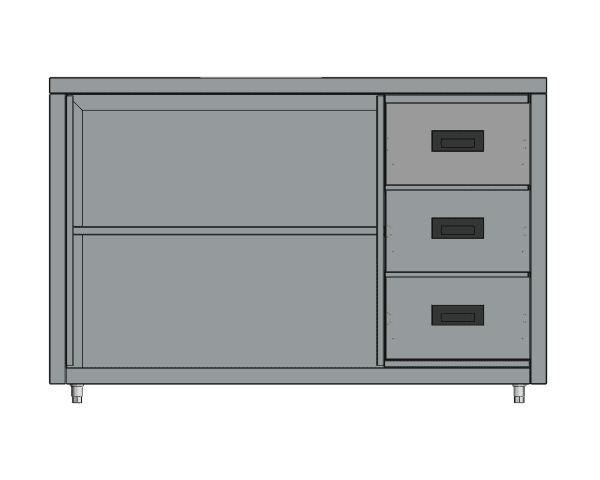 Meja Kerja Stainless Steel Cabinet Swing Door Workbench TabSteel WBC-Z3 - Image 4