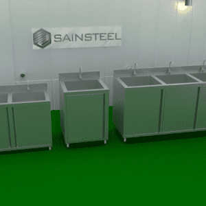 Meja Wastafel Stainless Steel Cabinet Swing Door Sink Table SinkSteel SIN-Y3