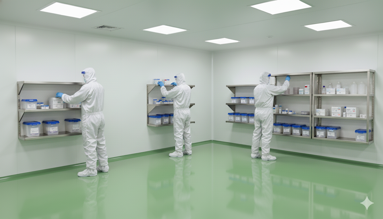 Cleanroom Slides Rack Jual Wall Mounted Rack di Jakarta - Pusat Clean Room